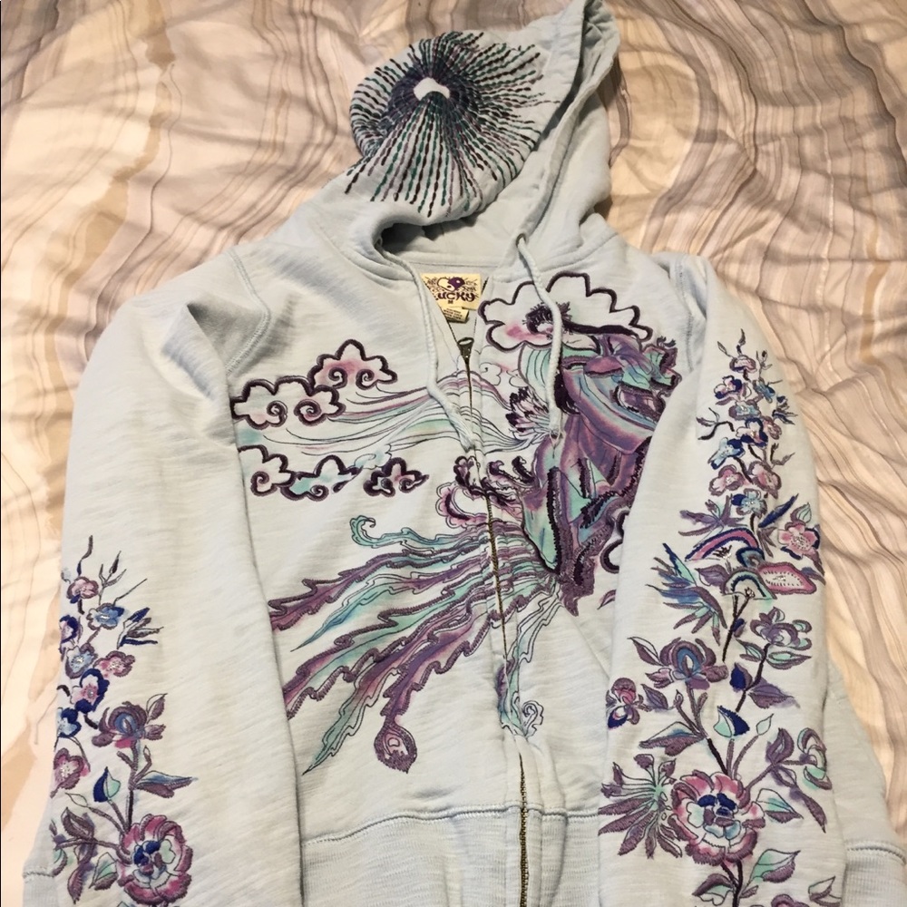 Vintage Lucky Zip Up Hoodie